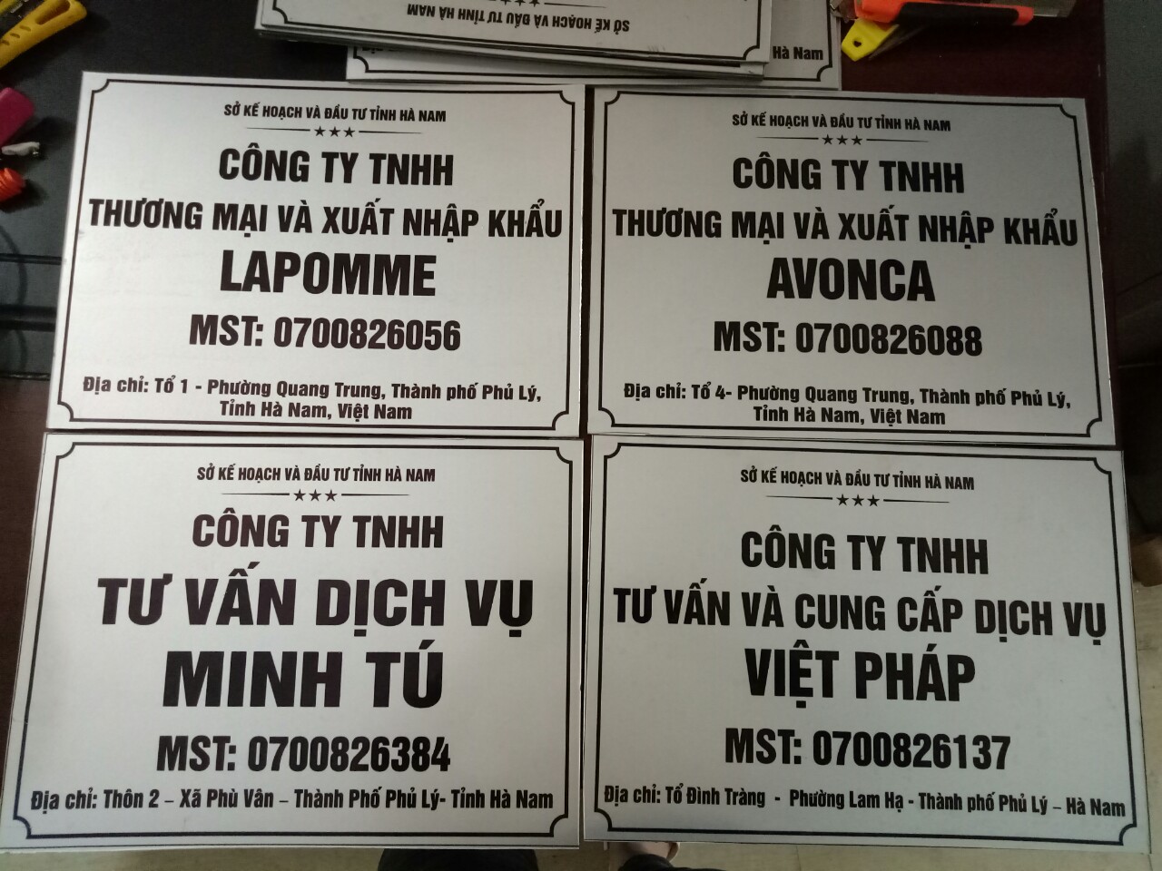 Làm biển tên công ty tại Từ Liêm, Mễ Trì, Phú Đô, Hà Nội