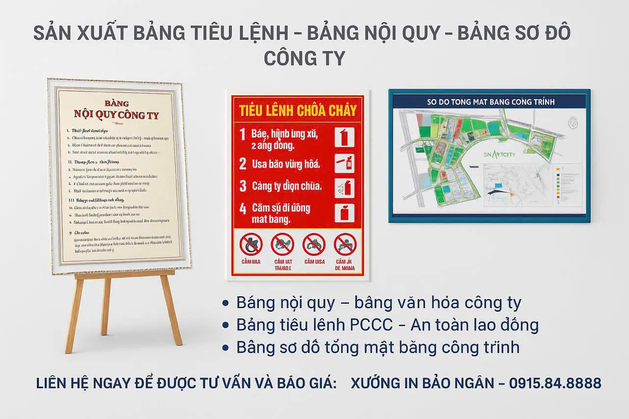 SẢN XUẤT BẢNG TIÊU LỆNH – BẢNG NỘI QUY – BẢNG SƠ ĐỒ CÔNG TY SHIP Hà Nội 24/7 và SHIP TOÀN QUỐC